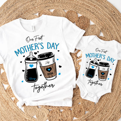 Our First Mother's Day Matching Tees - Mom & Baby T-Shirt Onesie