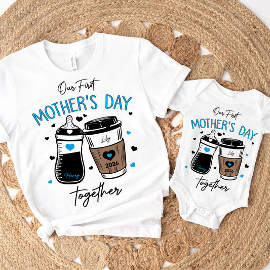 Our First Mother's Day Matching Tees - Mom & Baby T-Shirt Onesie