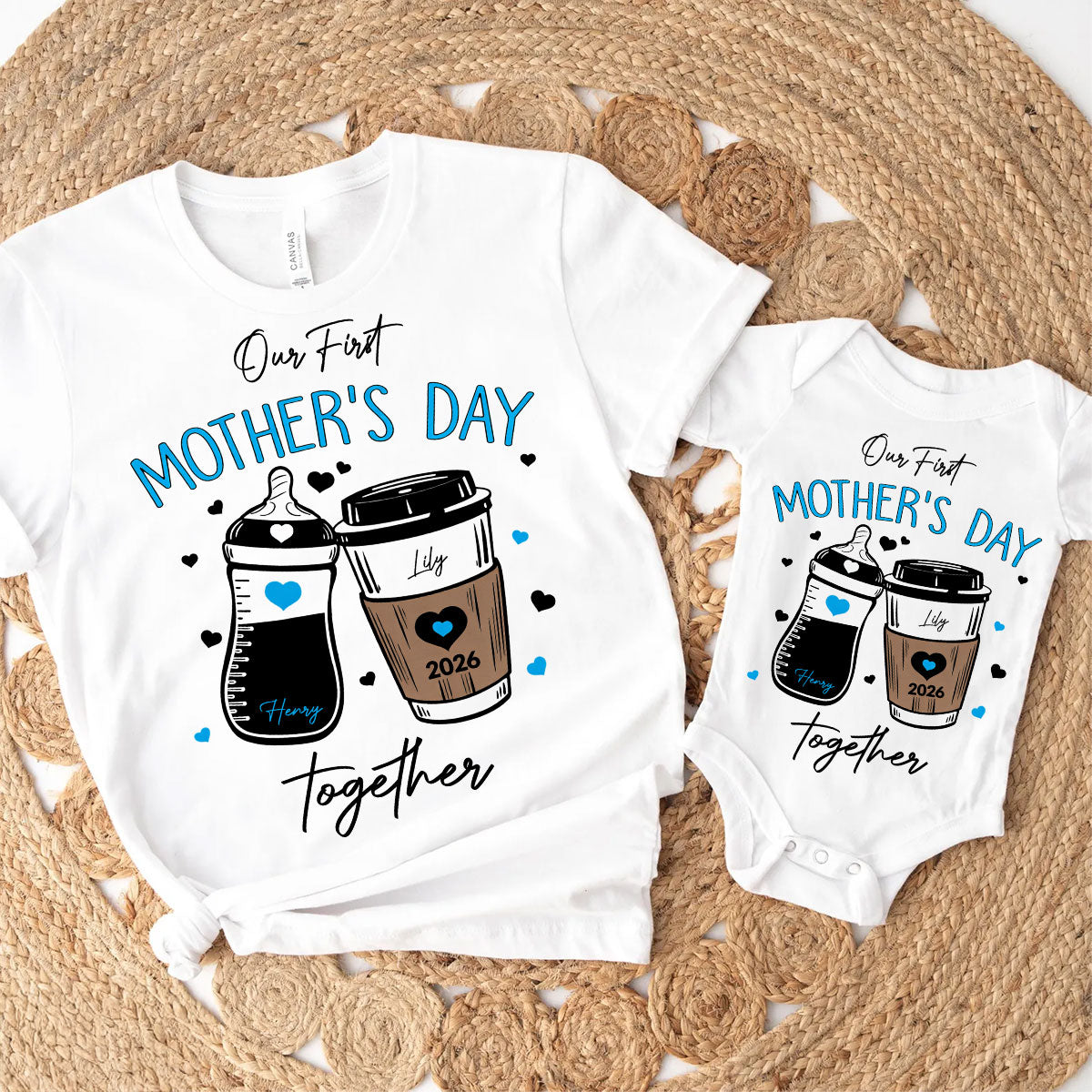 Our First Mother's Day Matching Tees - Mom & Baby T-Shirt Onesie