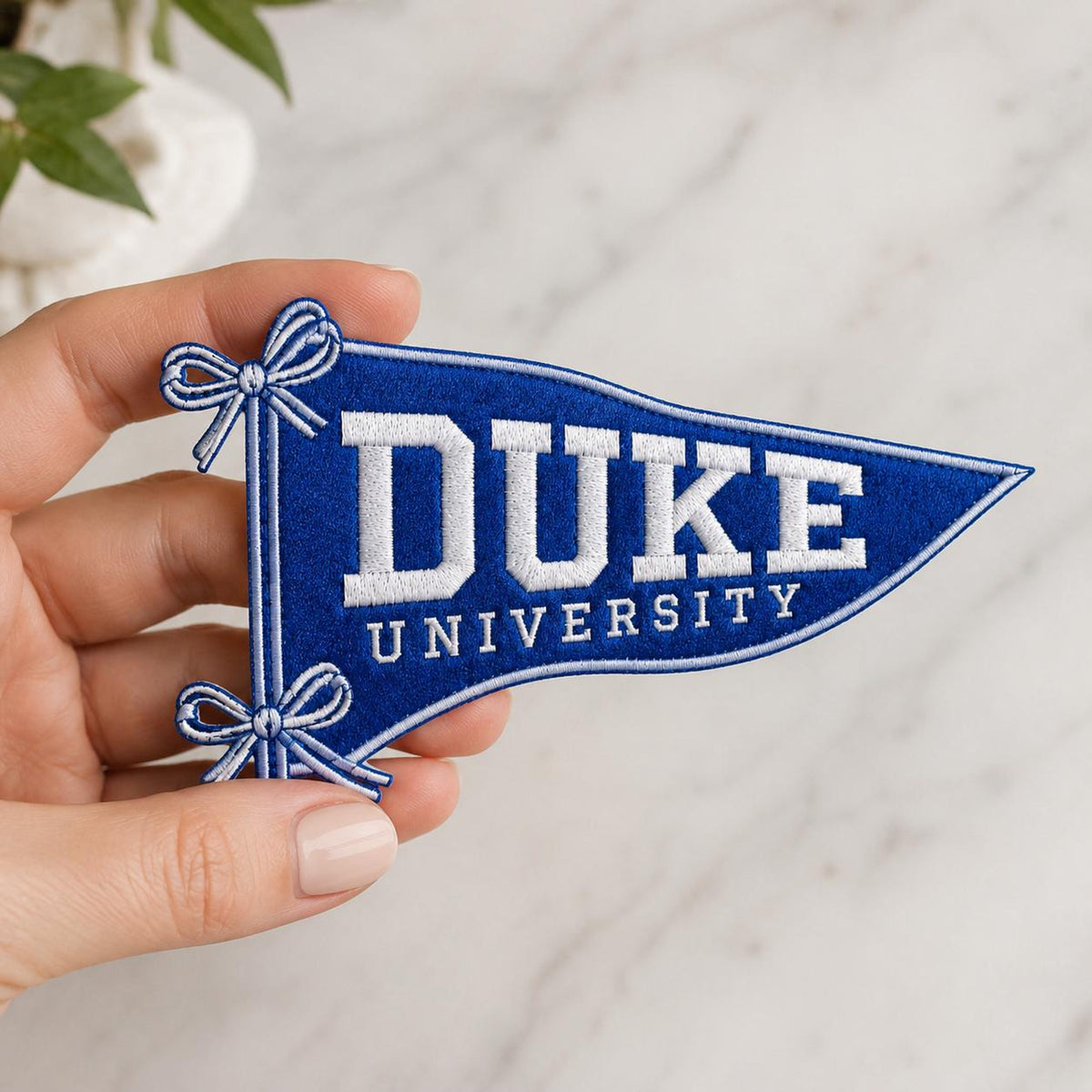 Embroidered College Pennant Patch, Custom School Name, University Pride Gift, Student Patch Keychain