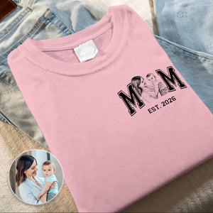 Custom Photo Pencil Sketch New Dad New Mom - Personalized T Shirt