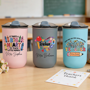 Personalized Teacher Tumbler 10oz, Custom Name Coffee Cup, Thank You Gifts, Teacher Appreciation Gift
