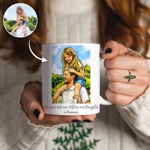 Custom Dad Portrait Photo Gifts, Personalised Daddy Mug