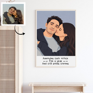 Custom Faceless Couple Portrait - Personalized Poster Canvas