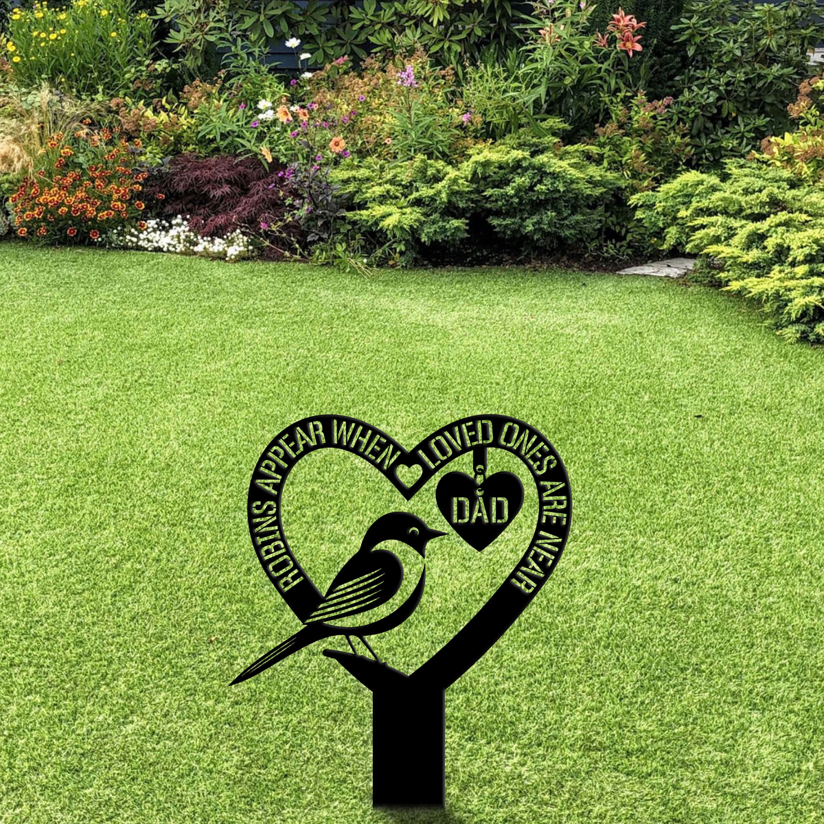 Custom Robin Bird Memorial Stake, Grave Marker Sign, Sympathy Plaque, Robin Bird Lover Gifts, Pet Memorial Sign, Robin Bird Metal Stake