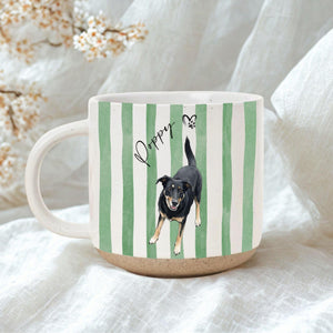 Custom Watercolor Pet Portrait Poettery Mug, Personalized Dog or Cat Photo Ceramic Cup, Unique Gift for Pet Lovers & Dog/Cat Moms