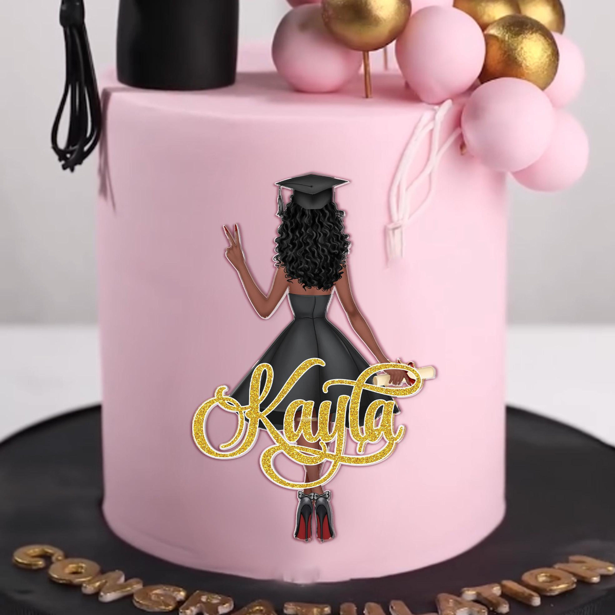 Personalized Graduation Cake Topper Gift For Girls: Class Of 2026, High School College Senior Cake Topper