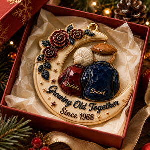 Growing Old Together Floral - Real 3D Raised Ornament