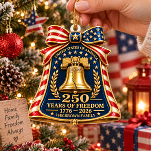 USA 250 Years Of Freedom Bell Anniversary - Real 3D Raised Ornament
