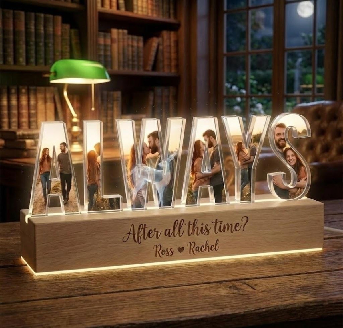 Always Photo Acrylic LED Lamp for Couples, Custom Name Light Romantic Home Decor Gift For Couple