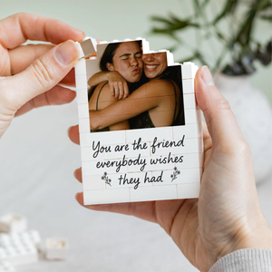 Personalised Best Friend Photo Gift, Birthday Present For Her, Friendship Keepsake Building Block, Gift for BFF, Bestie Gift