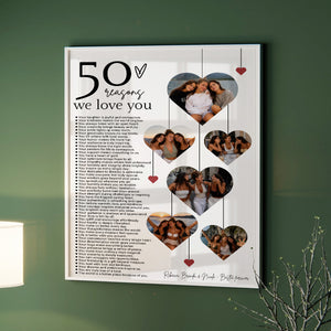 50 Reasons We Love You - Personalized Poster