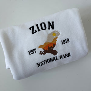 Embroidered Zion National Park Sweatshirt, Utah Sweatshirt, Embroidered Zion Sweater, Gift For Him, Gift For Her, Unisex Sweatshirts