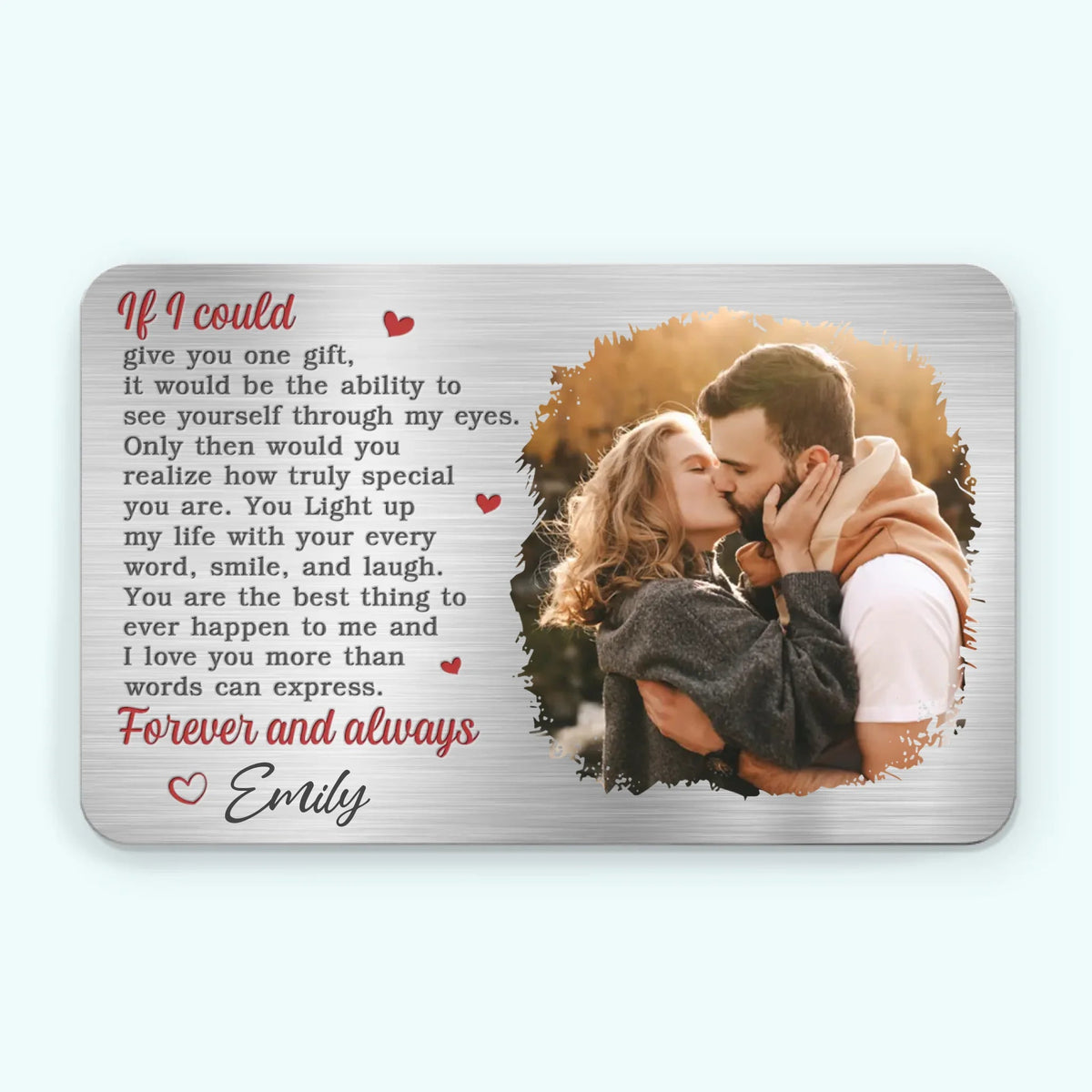 I Love You More Than Words Can Express - Personalized Wallet Insert Card - Gift For Couple, Anniversary Gift, Valentine's Day Gift