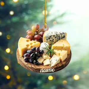 Personalized 2D Flat Cheese Board Ornament, Cheese Board Christmas Ornament, Cheese Lovers Ornament, Cheese Ornament Decor