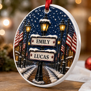 Winter Family Names Lamp Post Signs - Real 3D Raised Ornament