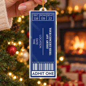 Favorite Concert Ticket Music Lovers Gifts, For Daughters, Friends - Personalized Acrylic Ornament