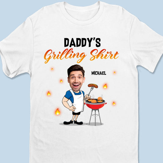 Daddy Papa's Grilling Shirt - Personalized Apparel - Gift For Dad, Papa, Birthday, Father's Day Gift