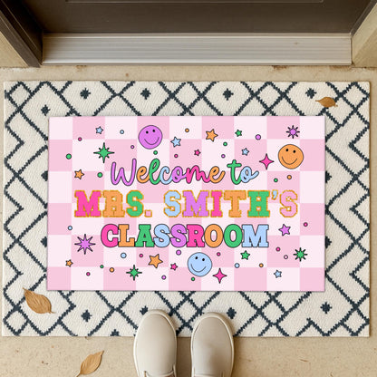 Personalized Name Classroom Doormat, Teacher Gift, Back To School Decor, Class Decoration, Groovy Door Mat, Office Door Decor 2_c3cbfab4-e333-40f9-8a52-f0ab0bebeb6a.jpg