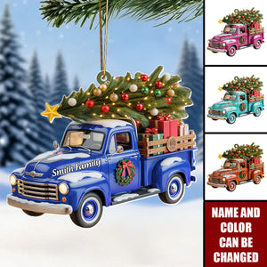Truck Christmas Personalized Christmas Acrylic Ornament, Christmas Gift For Family