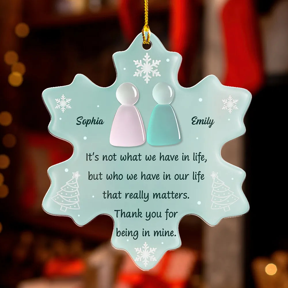 Thank You For Being In Mine Sea Glass - Personalized Acrylic Ornament - Christmas Gift For Family, Friends, Sisters, Brothers