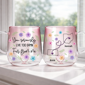Wish You Lived Much Closer - Personalized Gradient Glass Mug - Long Distance Gift For Bestie, Sister, Family