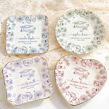 Personalized Graduation Gift for Her | Custom Class of 2026 Ceramic Trinket Dish | College University Graduation Gift | High School Senior Gift
