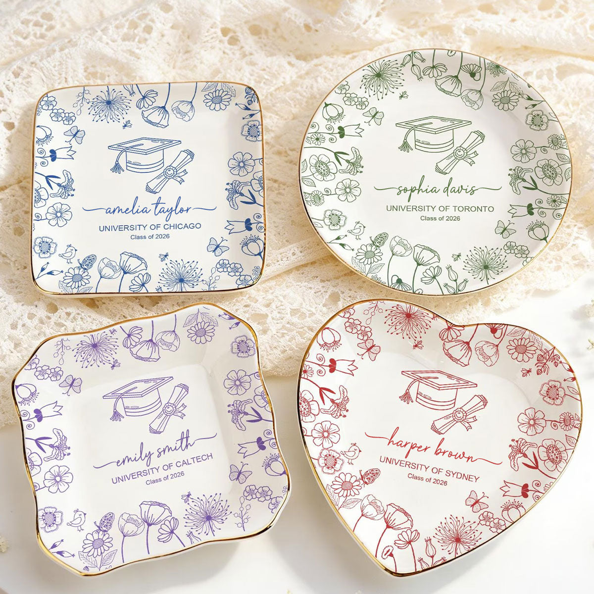 Personalized Graduation Gift for Her | Custom Class of 2026 Ceramic Trinket Dish | College University Graduation Gift | High School Senior Gift