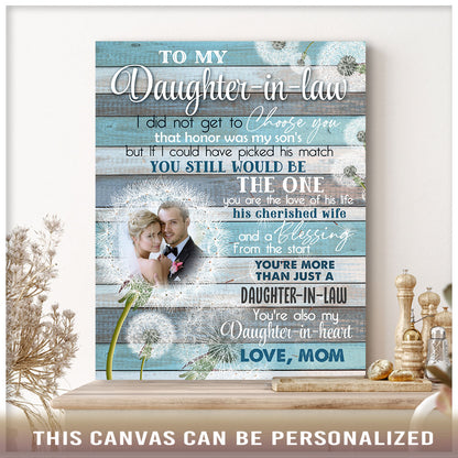 To My Daughter-in-law On Wedding Day - Personalized Canvas - Gift From Mother-in-law