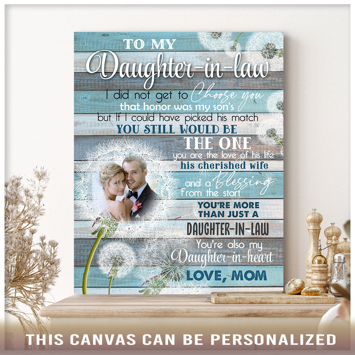 To My Daughter-in-law On Wedding Day - Personalized Canvas - Gift From Mother-in-law