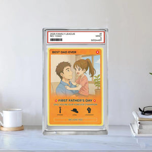 Personalized Anime Acrylic Block for Dad - Father's Day Gift - Custom Trading Card Style Photo Gift from Kids or Wife
