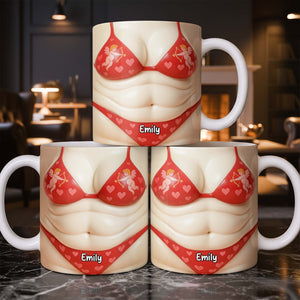 Custom Cupid-Themed Mug With Hearts And Angels, Personalized Coffee Mug, Gift For Partner