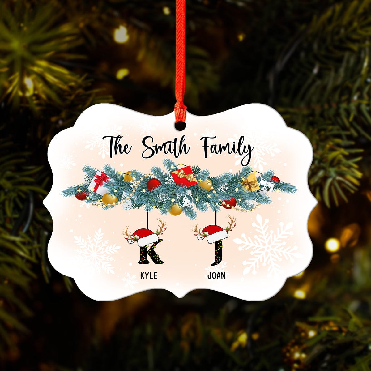 Custom Family First Letter Name Christmas Irregular - Personalized Ornament - Christmas Gift For Family