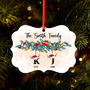 Custom Family First Letter Name Christmas Irregular - Personalized Ornament - Christmas Gift For Family