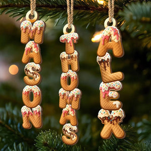 Custom Ice Cream Letter Ornament, Personalized Christmas Birthday Gifts For FAmily, Love Frozen In Scoops