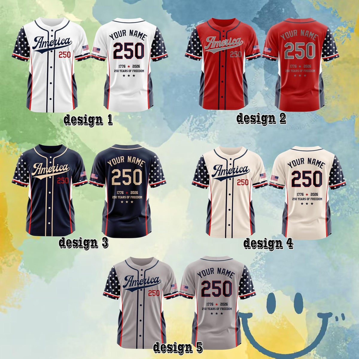 Personalized America 250 Jersey, 4th of July Baseball Shirt, USA Patriotic Jersey, Custom Name Number Independence Day Outfit