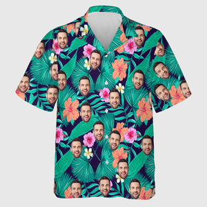 Summer Hawaiian Custom Face - Personalized AOP Hawaiian Shirt - Gift For Couple