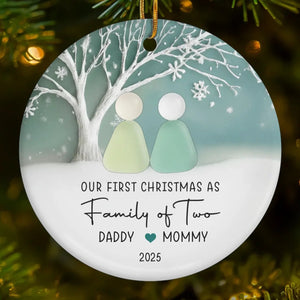 Our First Christmas As A Sea Glass Family - Personalized Ornament - Christmas Gift For Family