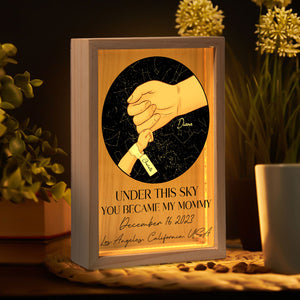 Under This Sky You Became My Mommy 1st Mother's Day - Personalized Frame Light Box - Gift For New Mom