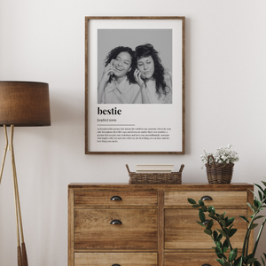 PERSONALISED BESTIE DEFINITION Canvas, Wall Art Decoration, Birthday Gift, Custom Photo Gift