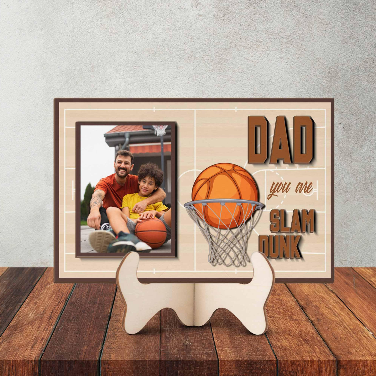 Basketball Dad Wooden Sign, Dad You Are Slam Dunk, Father Son Gift, Father's Day Gift, Basketball Sign