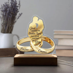 God Blessed The Broken Road That Led Me Straight To You - Personalized 3D LED Light Wooden Base - Gift For Couple, Valentines Gift, Anniversary Gift
