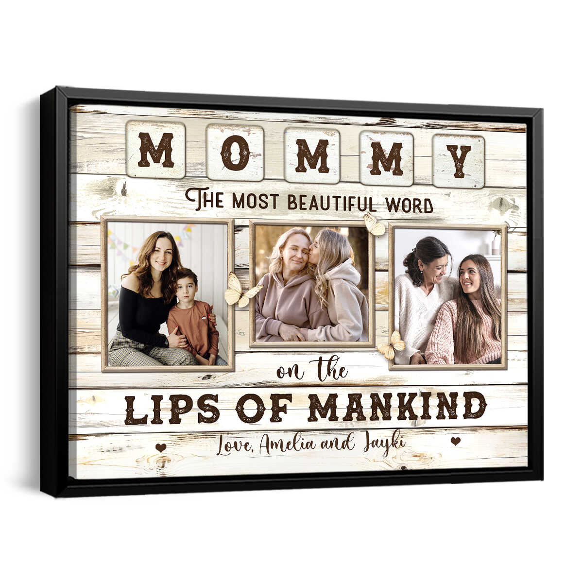 Mommy Custom Window Photo Collage - Personalized Canvas - Gift For Mom, Mother's Day, Birthday Gift