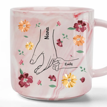 A Little Bit Parent, A Little Bit Best Friend - Personalized Marble Mug - Gift For Mom, Grandma