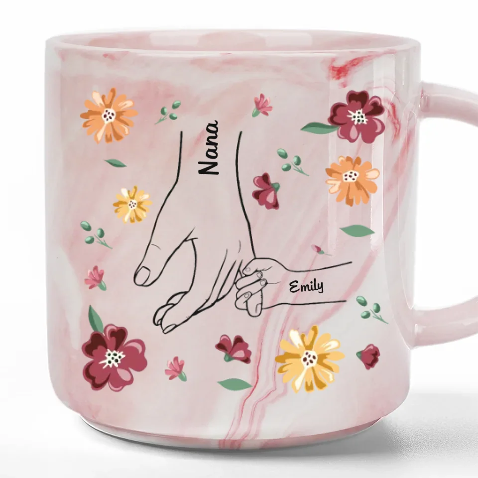 A Little Bit Parent, A Little Bit Best Friend - Personalized Marble Mug - Gift For Mom, Grandma