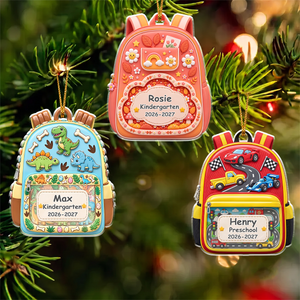 Kids Backpack First Day Of School - Personalized Custom Shaped Acrylic Ornament