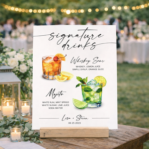 His & Hers Signature Drink, Wedding Sign Bar Menu, Couples Cocktail Drink Sign, Wedding Signature Drink Sign Bar Sign
