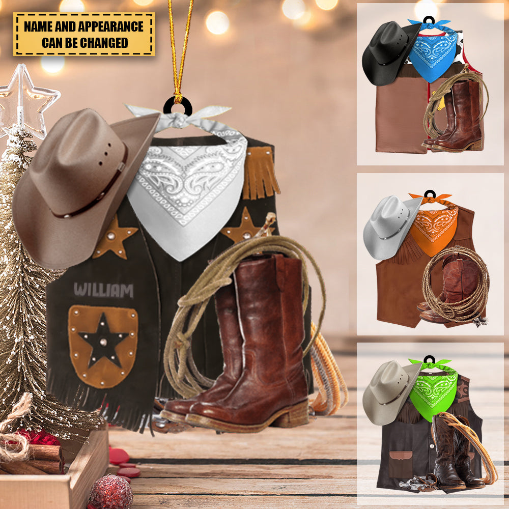 Cowboy Package - Personalized Acrylic Ornament - Gift For Cowboy, Christmas Gift