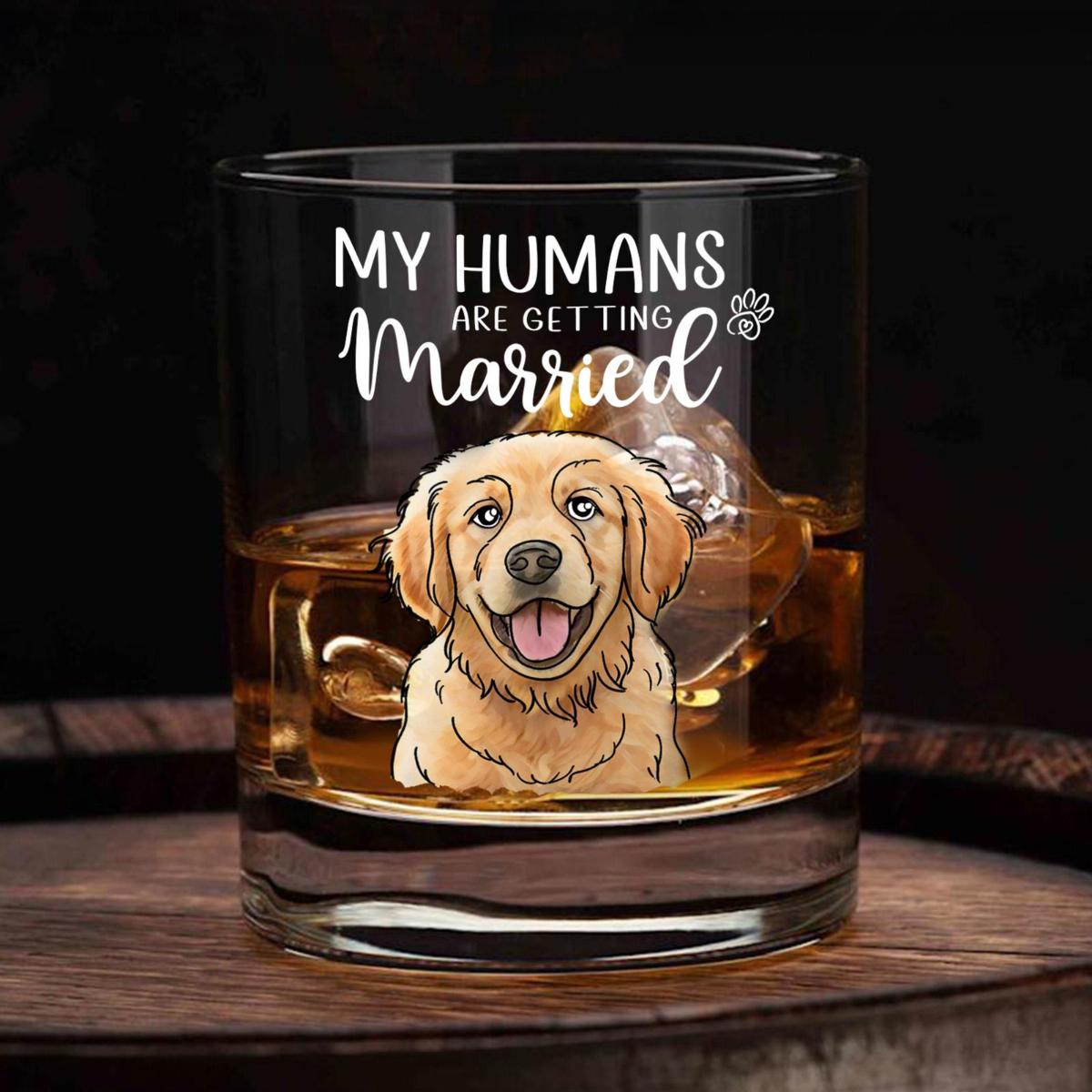 Custom Dog Engagement Gift, My Humans Are Getting Married Whiskey Glass, Pet Wedding Gift, Dog Engagement Gift, Dog Engagement Glass Gift