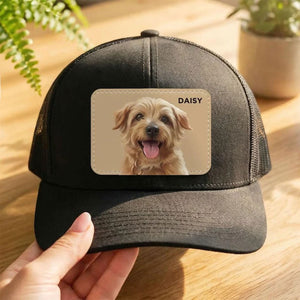 Personalized Pet Photo Trucker Hat Custom Dog Portrait Cap